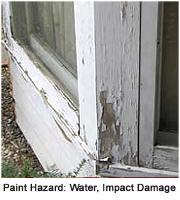 Paint hazard water impact damage